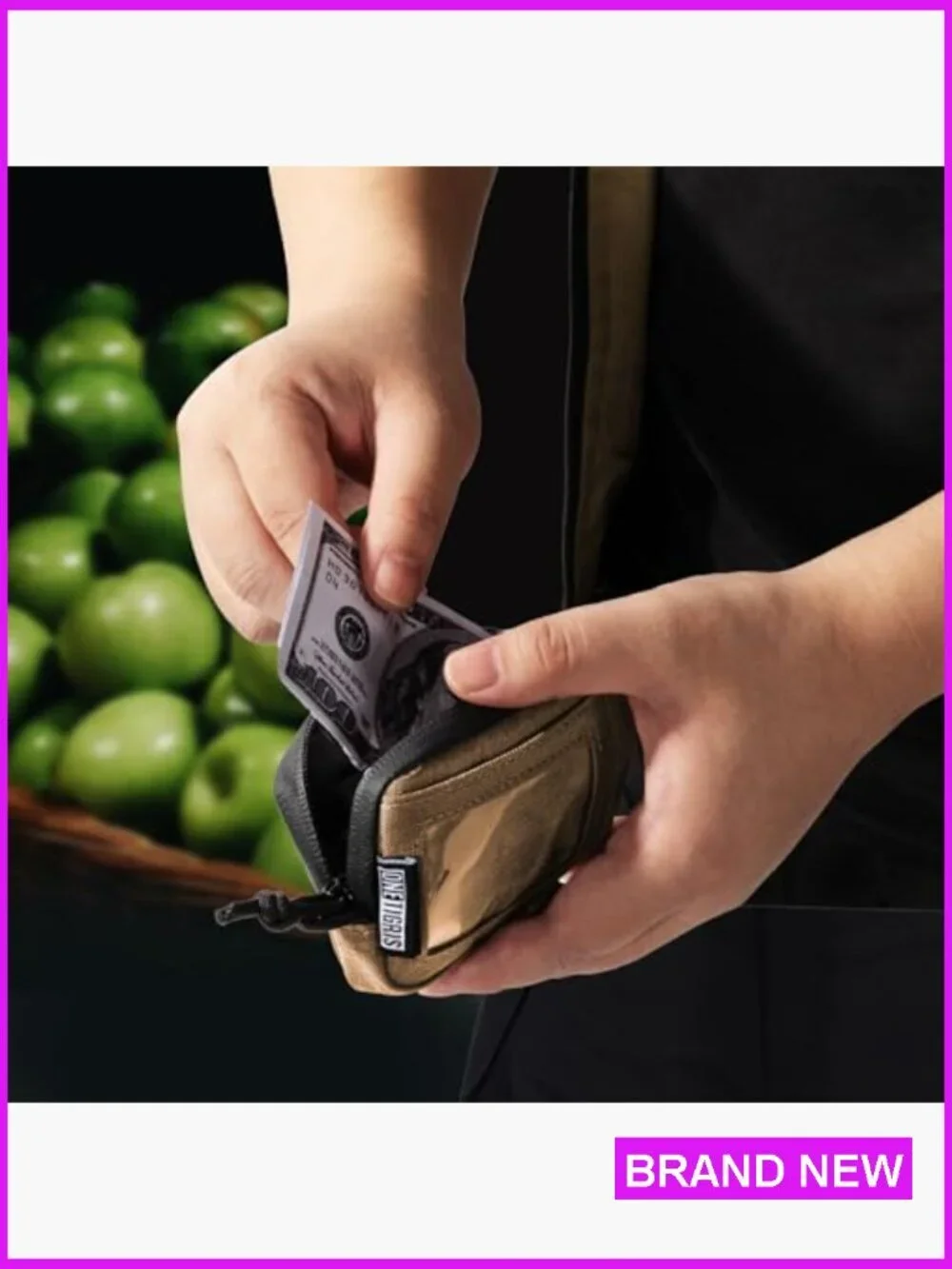 Tactical Zipper Wallet Minimalist Nylon Coin Purse Card Holder Secure Compact